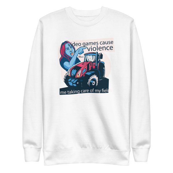 unisex-premium-sweatshirt-white-front-6a16d56885da7.jpg Video Games Quote Sweatshirt