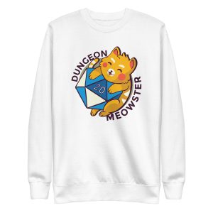 unisex-premium-sweatshirt-white-front-6a16d5bcb6af3.jpg Dungeon Meowster Sweatshirt
