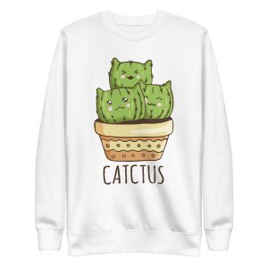 unisex-premium-sweatshirt-white-front-6a16d80ada71d.jpg Cute Catctus Sweatshirt