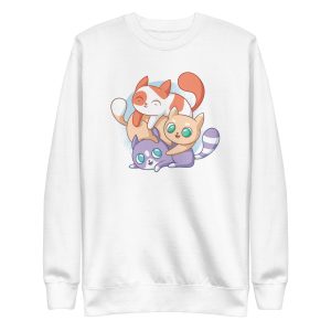 unisex-premium-sweatshirt-white-front-6a16e7e1ec901.jpg Cute Cats Playing Sweatshirt