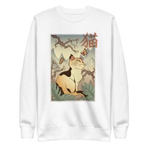 unisex-premium-sweatshirt-white-front-6a16f371a7813.jpg Edo Cat Sweatshirt
