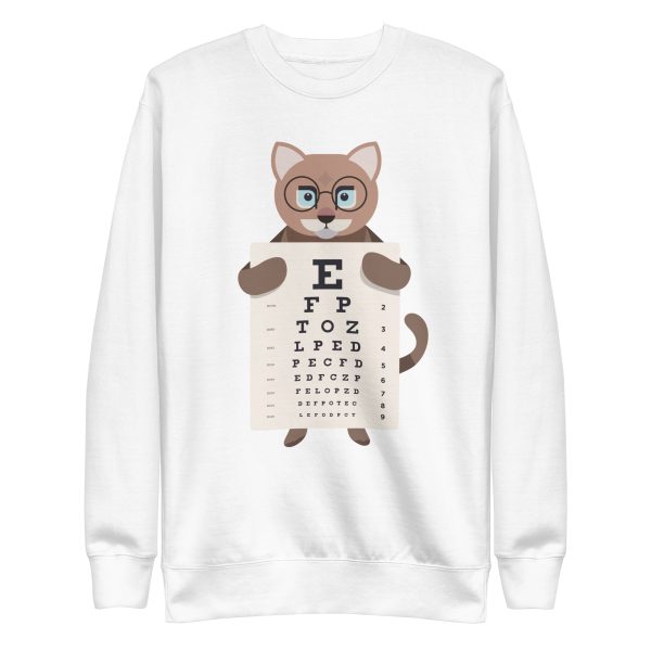 unisex-premium-sweatshirt-white-front-6a16f8dd7262a.jpg Cat Eye Chart Sweatshirt
