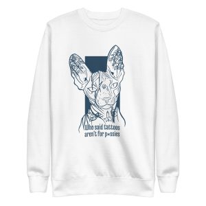 unisex-premium-sweatshirt-white-front-6a16fb04f2590.jpg Sphynx Cat Tattoo Sweatshirt