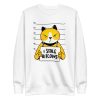 unisex-premium-sweatshirt-white-front-6a170ad71a135.jpg Cat Bitcoin Thief Sweatshirt