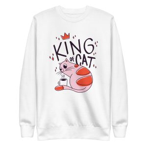 unisex-premium-sweatshirt-white-front-6a179c4030d44.jpg King of Cat Sweatshirt