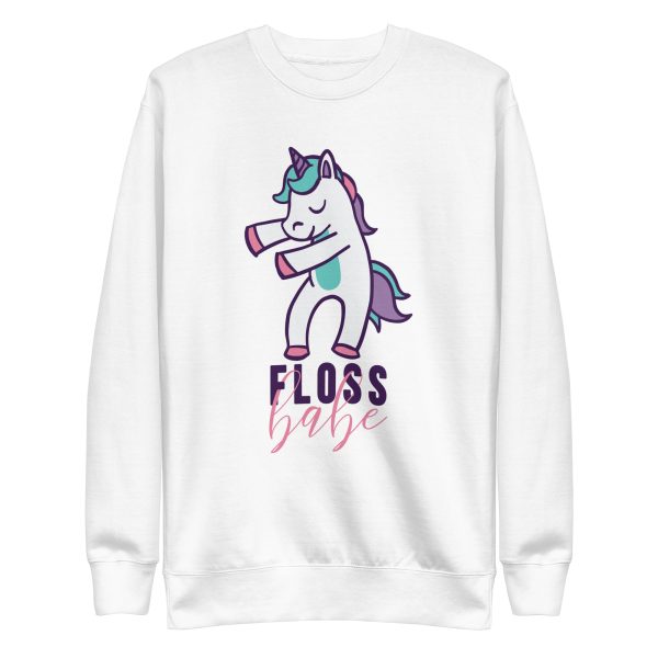 unisex-premium-sweatshirt-white-front-6a17aa3ab2101.jpg Floss Unicorn Sweatshirt