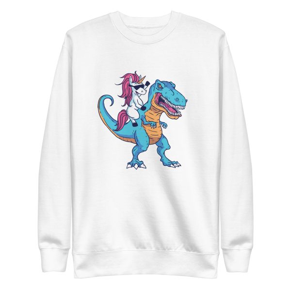 unisex-premium-sweatshirt-white-front-6a17af1a06157.jpg Unicorn T-Rex Sweatshirt