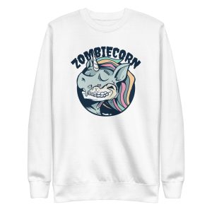unisex-premium-sweatshirt-white-front-6a17b0ce2c4a6.jpg Zombiecorn Sweatshirt