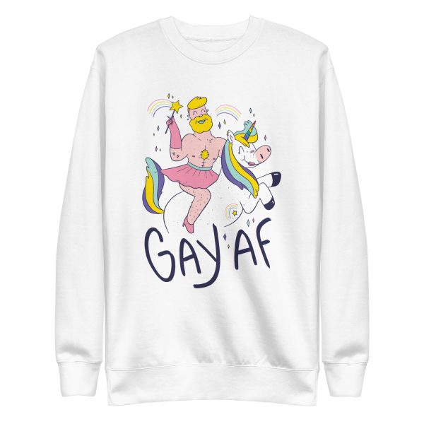 unisex-premium-sweatshirt-white-front-6a17b3918cfe8.jpg Gay AF Sweatshirt