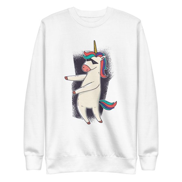 unisex-premium-sweatshirt-white-front-6a17b950ebc35.jpg Unicorn Floss Dance Sweatshirt