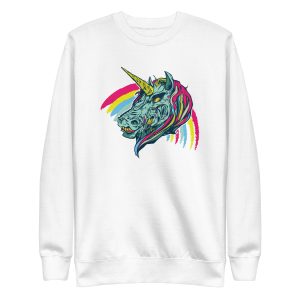 unisex-premium-sweatshirt-white-front-6a17db67dbc8b.jpg Zombie Unicorn Sweatshirt