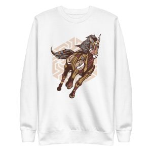 unisex-premium-sweatshirt-white-front-6a17dbbe5fa53.jpg Steampunk Unicorn Sweatshirt