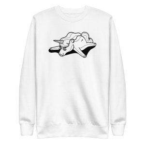 unisex-premium-sweatshirt-white-front-6a17e817d9748.jpg Tired Unicorn Sweatshirt