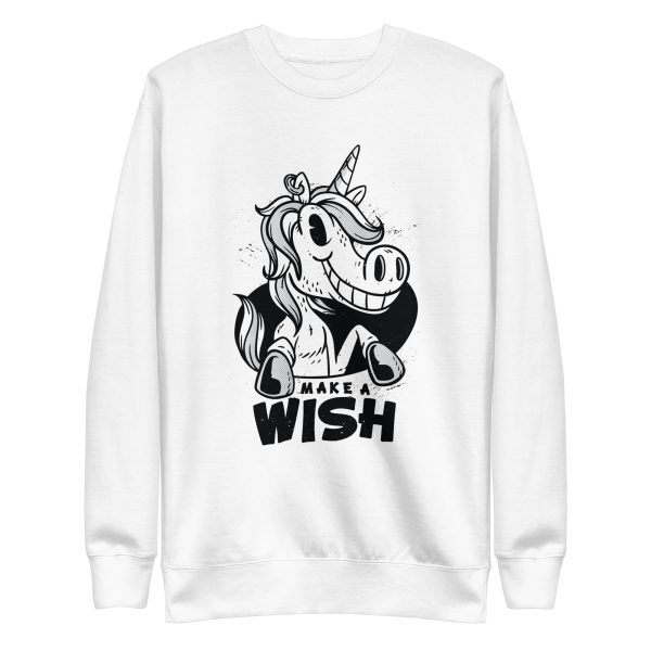 unisex-premium-sweatshirt-white-front-6a17eb870f9f5.jpg Unicorn Make A Wish Sweatshirt