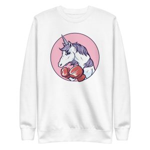 unisex-premium-sweatshirt-white-front-6a17fd79db9c8.jpg Unicorn Boxing Sweatshirt
