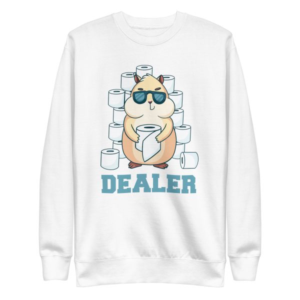 unisex-premium-sweatshirt-white-front-6a18188139647.jpg Hamster Toilet Paper Dealer Sweatshirt
