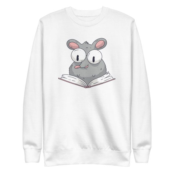 unisex-premium-sweatshirt-white-front-6a181fa8b3698.jpg Reading Rat Sweatshirt
