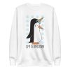 unisex-premium-sweatshirt-white-front-6a1843ea1a62a.jpg Penguin Unicorn Sweatshirt