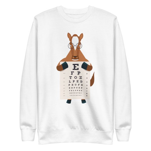 unisex-premium-sweatshirt-white-front-6a1847577ecf7.jpg Horse Eye Chart Sweatshirt