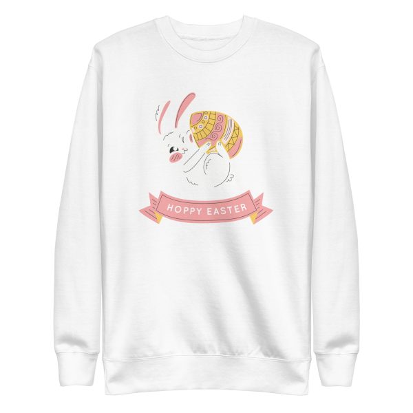 unisex-premium-sweatshirt-white-front-6a18ed6cb0751.jpg Hoppy Easter Sweatshirt
