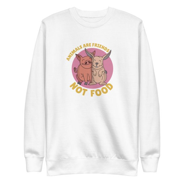 unisex-premium-sweatshirt-white-front-6a18f5888520d.jpg Animals Are Friends Sweatshirt