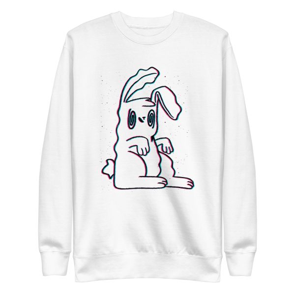 unisex-premium-sweatshirt-white-front-6a18f7bc0c77e.jpg Trippy Bunny Sweatshirt