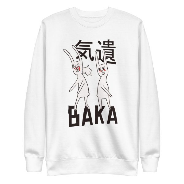 unisex-premium-sweatshirt-white-front-6a18f8e5d7231.jpg Baka Rabbit Sweatshirt