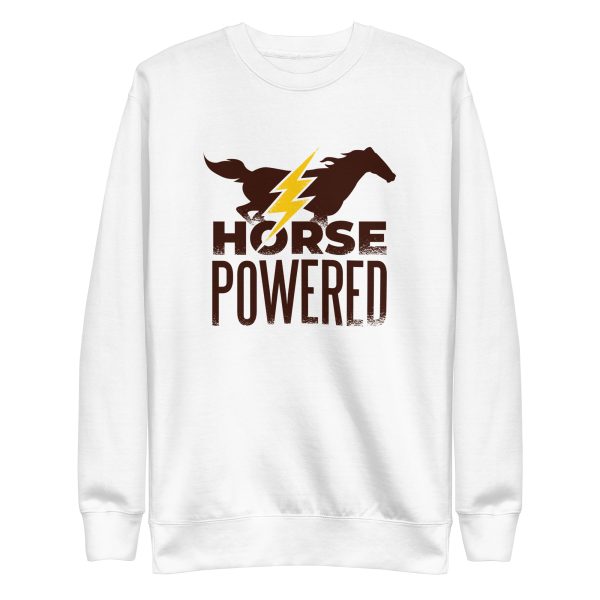 unisex-premium-sweatshirt-white-front-6a191bfaeb4c9.jpg Horse Powered Sweatshirt