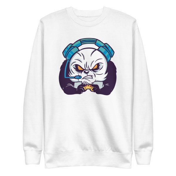 unisex-premium-sweatshirt-white-front-6a191e5fa668e.jpg Gamer Panda Sweatshirt