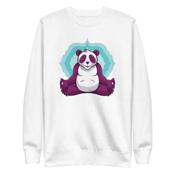 unisex-premium-sweatshirt-white-front-6a1921220ab5c.jpg Panda Meditation Sweatshirt