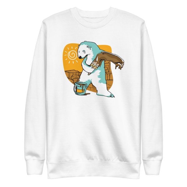 unisex-premium-sweatshirt-white-front-6a1958fcce0e2.jpg Polar Bear Paint Sweatshirt