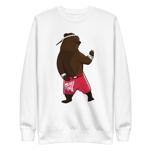 unisex-premium-sweatshirt-white-front-6a196320a5d4a.jpg Muay Thai Bear Sweatshirt