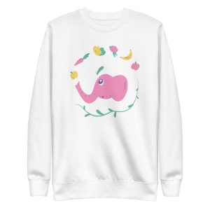 unisex-premium-sweatshirt-white-front-6a19826e74e1b.jpg Vegan Elephant Sweatshirt