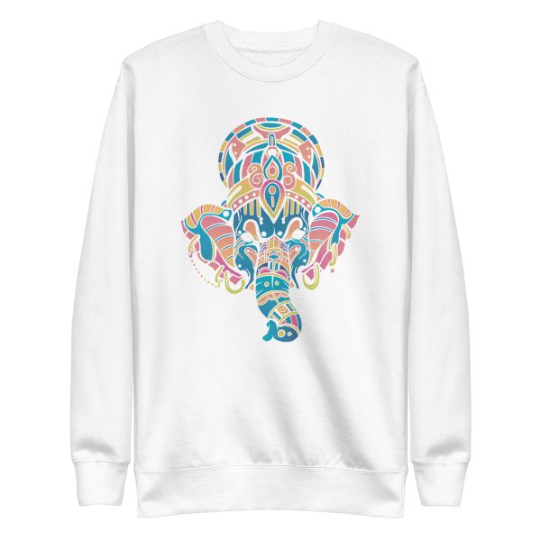 unisex-premium-sweatshirt-white-front-6a198403233f8.jpg Colorful Ganesha Sweatshirt