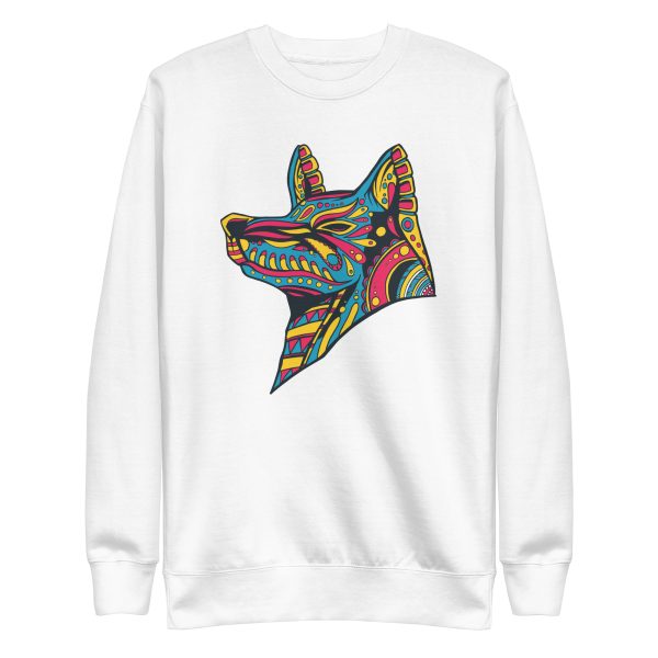 unisex-premium-sweatshirt-white-front-6a198709860c5.jpg Wolf Colorful Sweatshirt