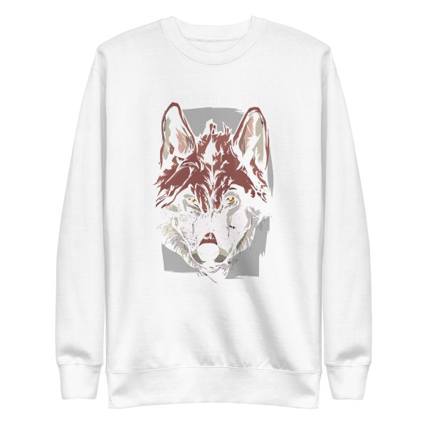 unisex-premium-sweatshirt-white-front-6a19893dcc04d.jpg Wolf Quote Sweatshirt