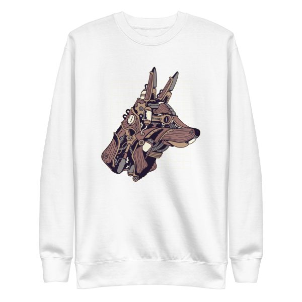 unisex-premium-sweatshirt-white-front-6a198c4d2005b.jpg Wolf Steampunk Sweatshirt