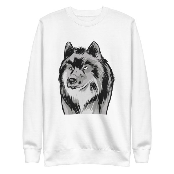 unisex-premium-sweatshirt-white-front-6a198c94d746c.jpg Wolf Sketch Sweatshirt