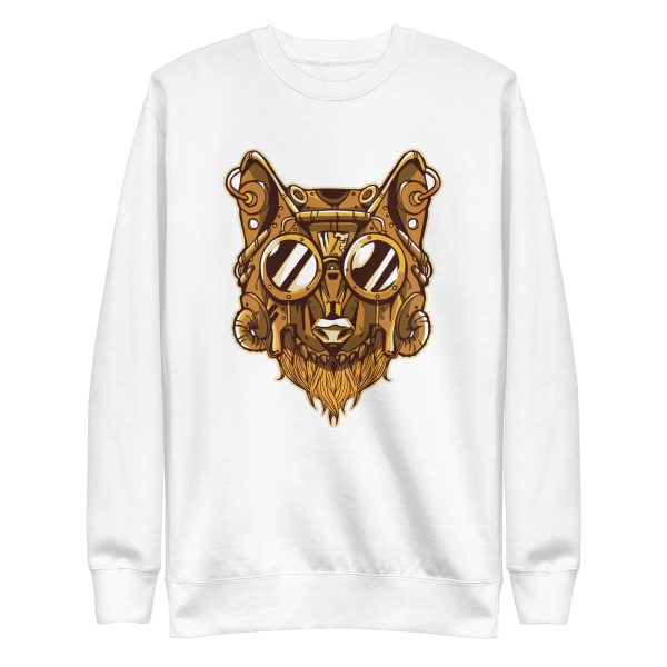 unisex-premium-sweatshirt-white-front-6a198d34b9c55.jpg Steampunk Wolf Sweatshirt