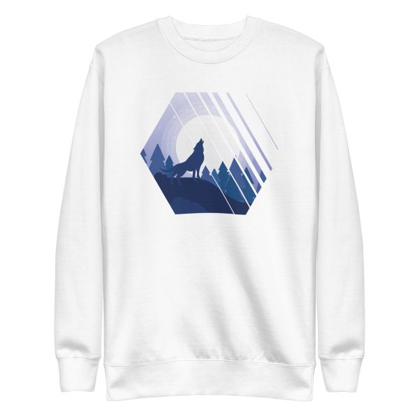 unisex-premium-sweatshirt-white-front-6a198d8c4adf6.jpg Howling Wolf Sweatshirt