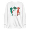unisex-premium-sweatshirt-white-front-6a1ad09677b08.jpg Bear and Tiger Flowers Sweatshirt