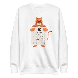 unisex-premium-sweatshirt-white-front-6a1ad16999693.jpg Tiger Eye Chart Sweatshirt