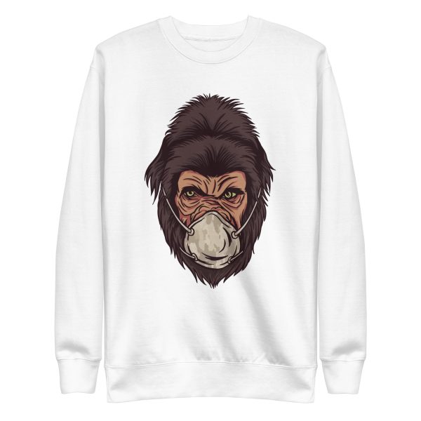 unisex-premium-sweatshirt-white-front-6a1ad84c9073f.jpg Gorilla Face Mask Sweatshirt