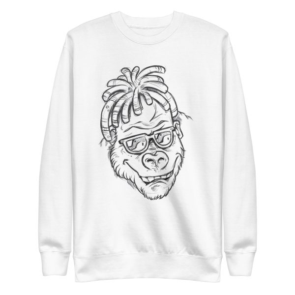 unisex-premium-sweatshirt-white-front-6a1ada36cca4d.jpg Gorilla Hand Drawn Sweatshirt