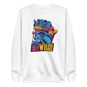unisex-premium-sweatshirt-white-front-6a1af09e96ced.jpg Wild Animals Sweatshirt