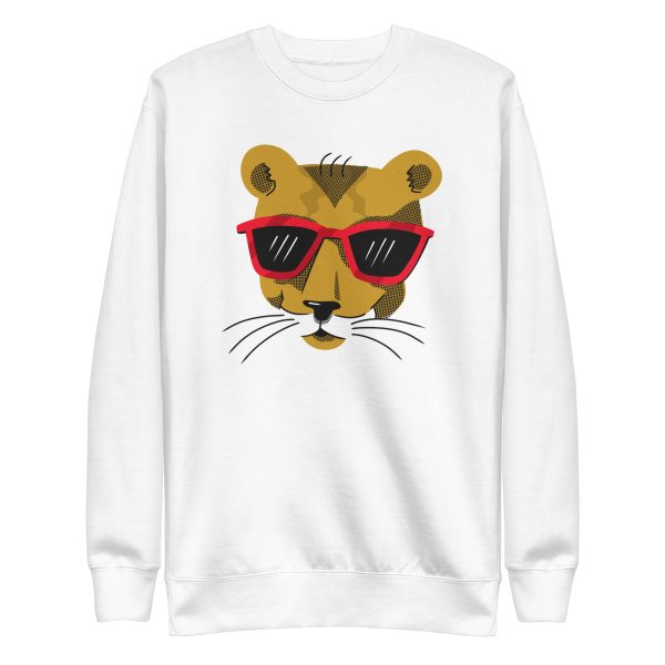 unisex-premium-sweatshirt-white-front-6a1afe1425873.jpg Cool Mountain Lion Sweatshirt