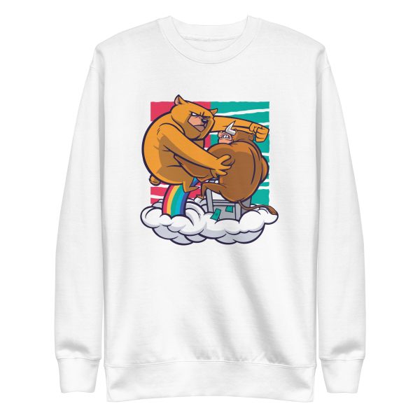 unisex-premium-sweatshirt-white-front-6a1bc80a2c7c5.jpg Bear Fighting Bull Sweatshirt