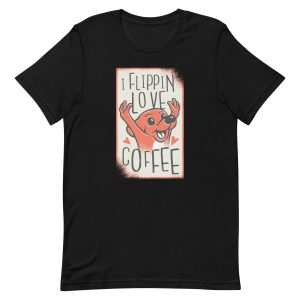unisex-staple-t-shirt-black-front-6a15832ccf19e.jpg Coffee Dog T-Shirt