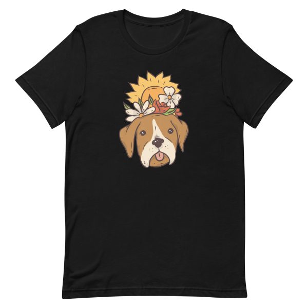 unisex-staple-t-shirt-black-front-6a1650fbb26df.jpg Floral Dog T-Shirt