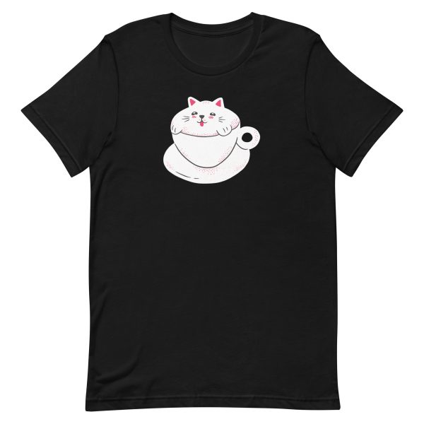 unisex-staple-t-shirt-black-front-6a16ec48795ce.jpg Cute Cat Coffee T-Shirt
